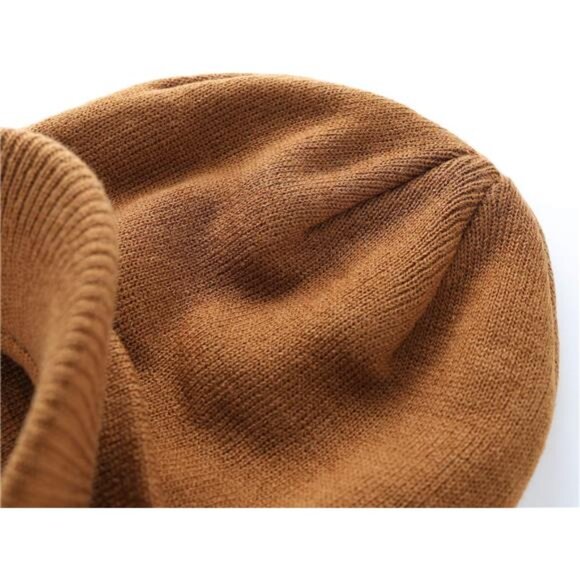 Men's Winter Beanie Hat with Brim Warm Double Knit Cuff Beanie Cap - Picture 4 of 7